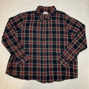 L.L. Bean Womens L/XL Relaxed Fit Plaid Button Flannel Cabincore Outdoor Granola